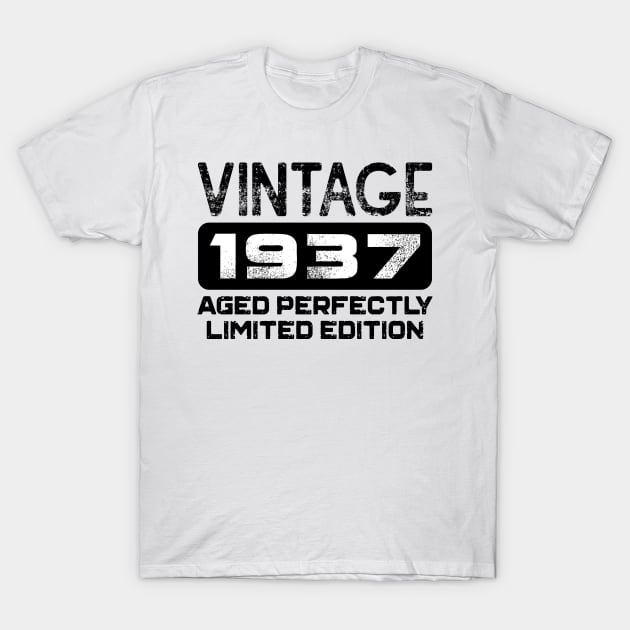 Birthday Gift Vintage 1937 Aged Perfectly T-Shirt by colorsplash